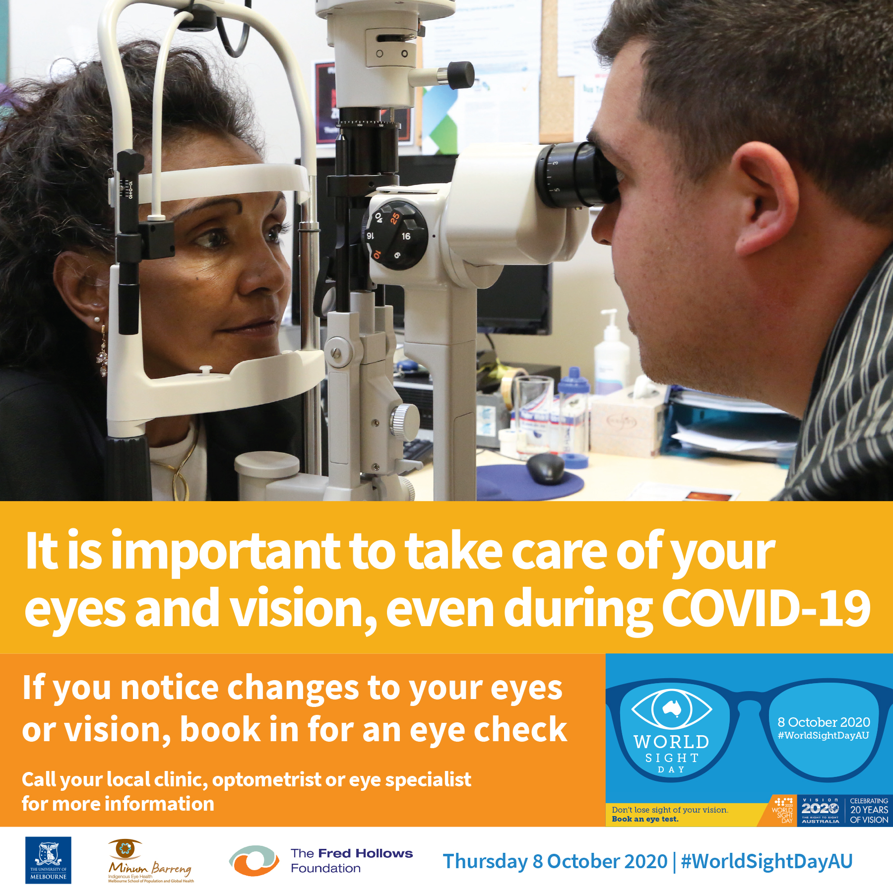 Eye check image promoting world sight day