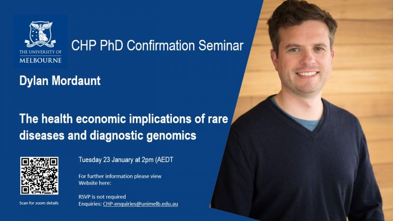 Image for CHP PhD Confirmation Seminar - David Mordaunt