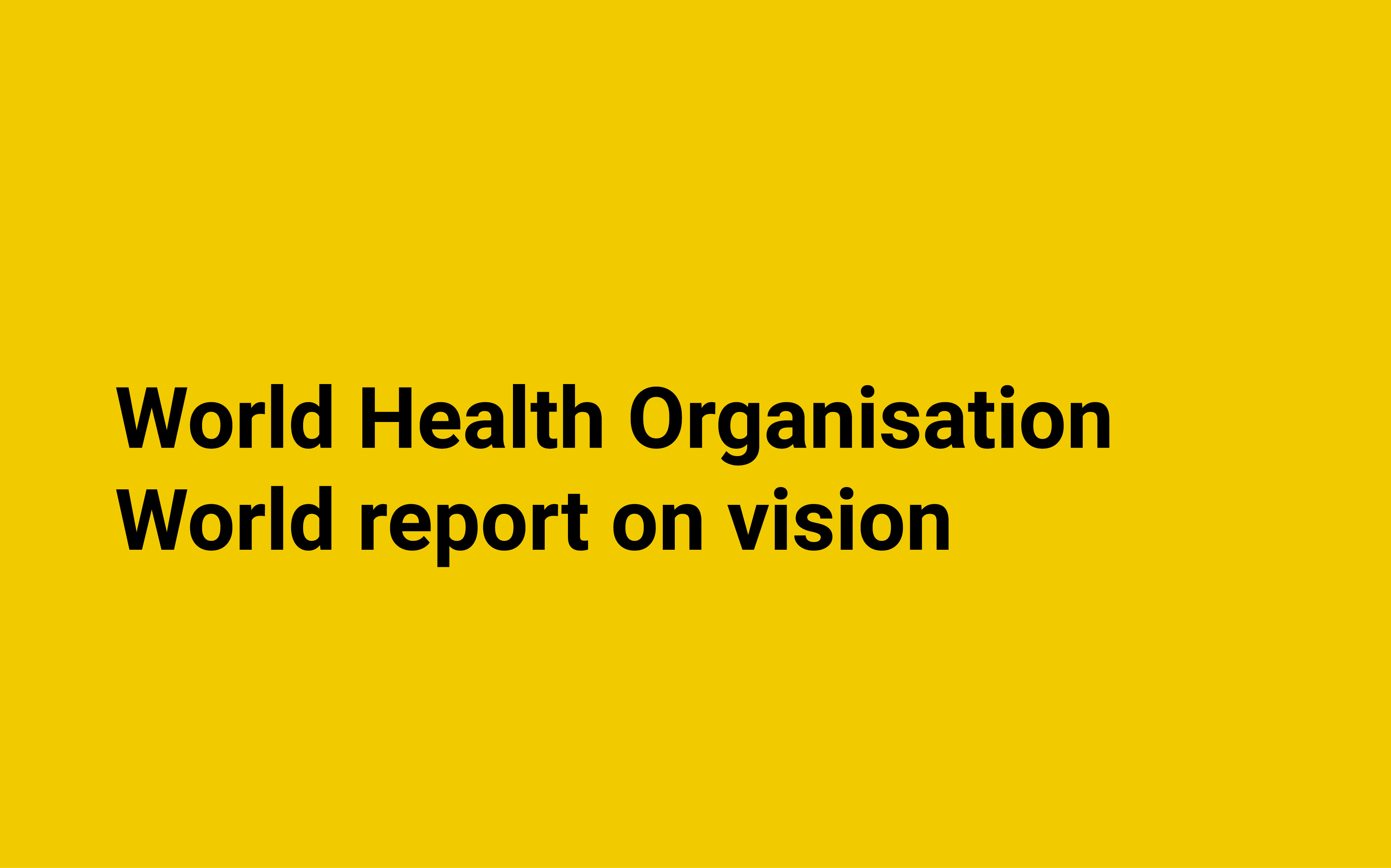 WHO world vision report article