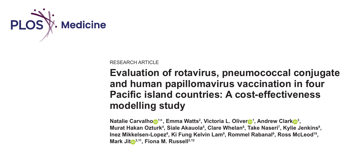 New Publication: Cost-effectiveness of three vaccines in four Pacific ...