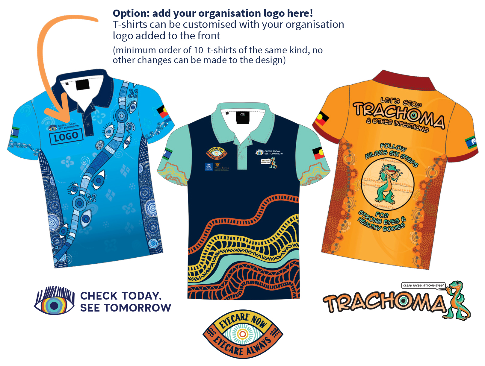 images showing 3 kinds of health promotion tshirts for sale