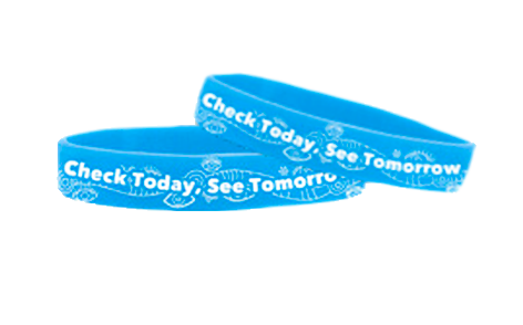 blue wristbands with CTST branding