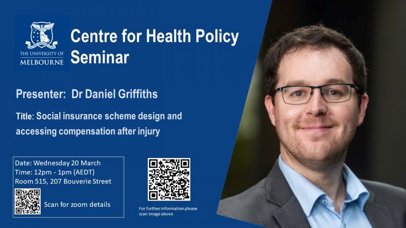Image for Centre for Health Policy Seminar - Dr Daniel Griffiths