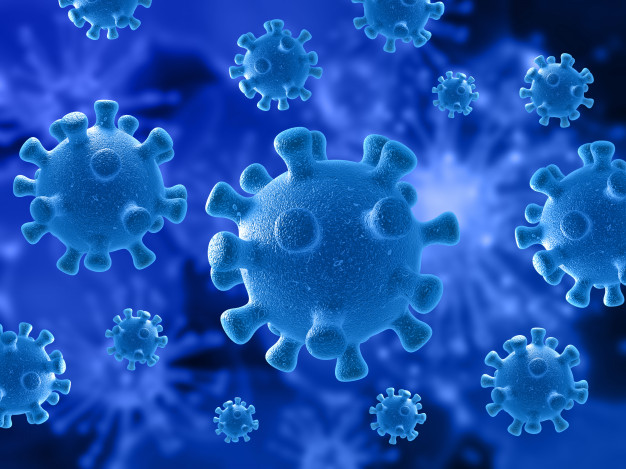 Blue Virus with spikes