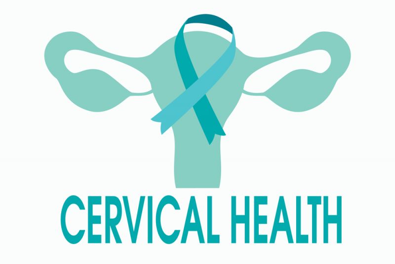 Graphic of a uterus overlayed with a ribbon in Teal 