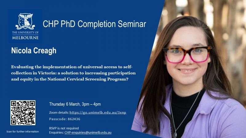 Image for CHP PhD Completion Seminar - Nicola Creagh