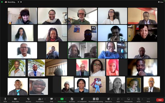 Screenshot of resource persons and participants in a session on the online platform, 2024