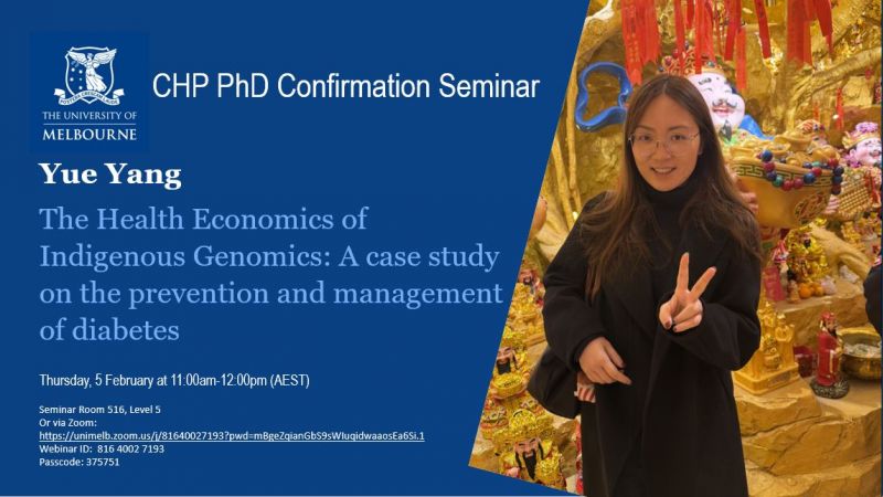Image for CHP PhD Confirmation Seminar- Yue Yang