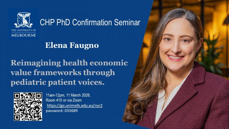 Image for CHP PhD Confirmation seminar - Elena Faugno