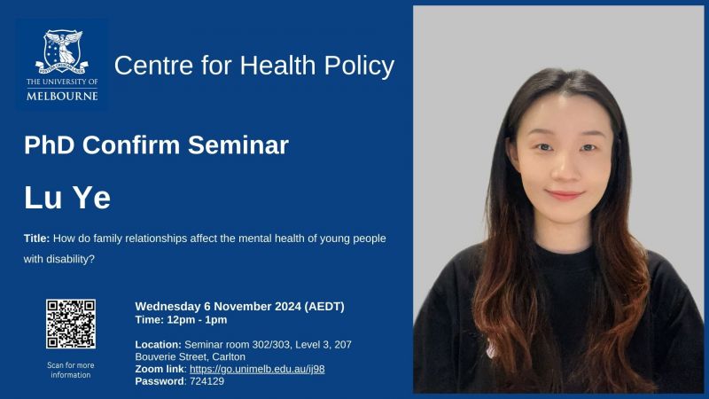 Image for CHP Confirmation Seminar - Lu Ye