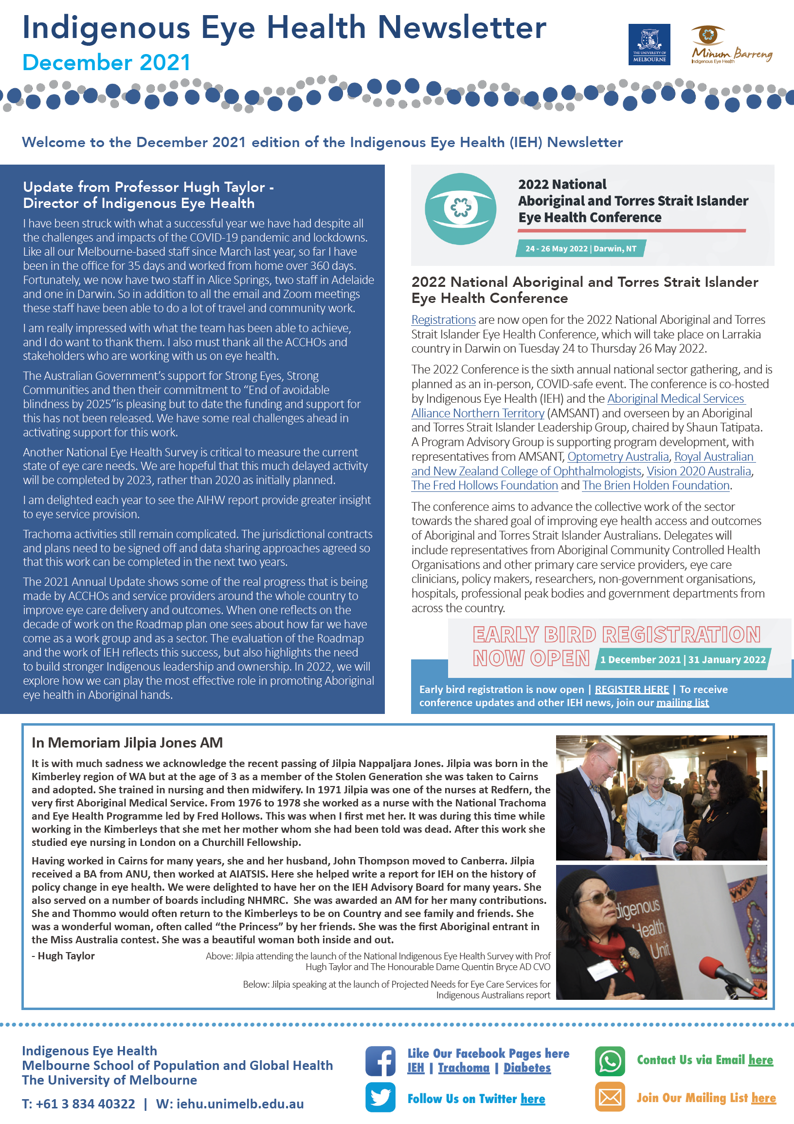 2021 IEH Newsletter front page