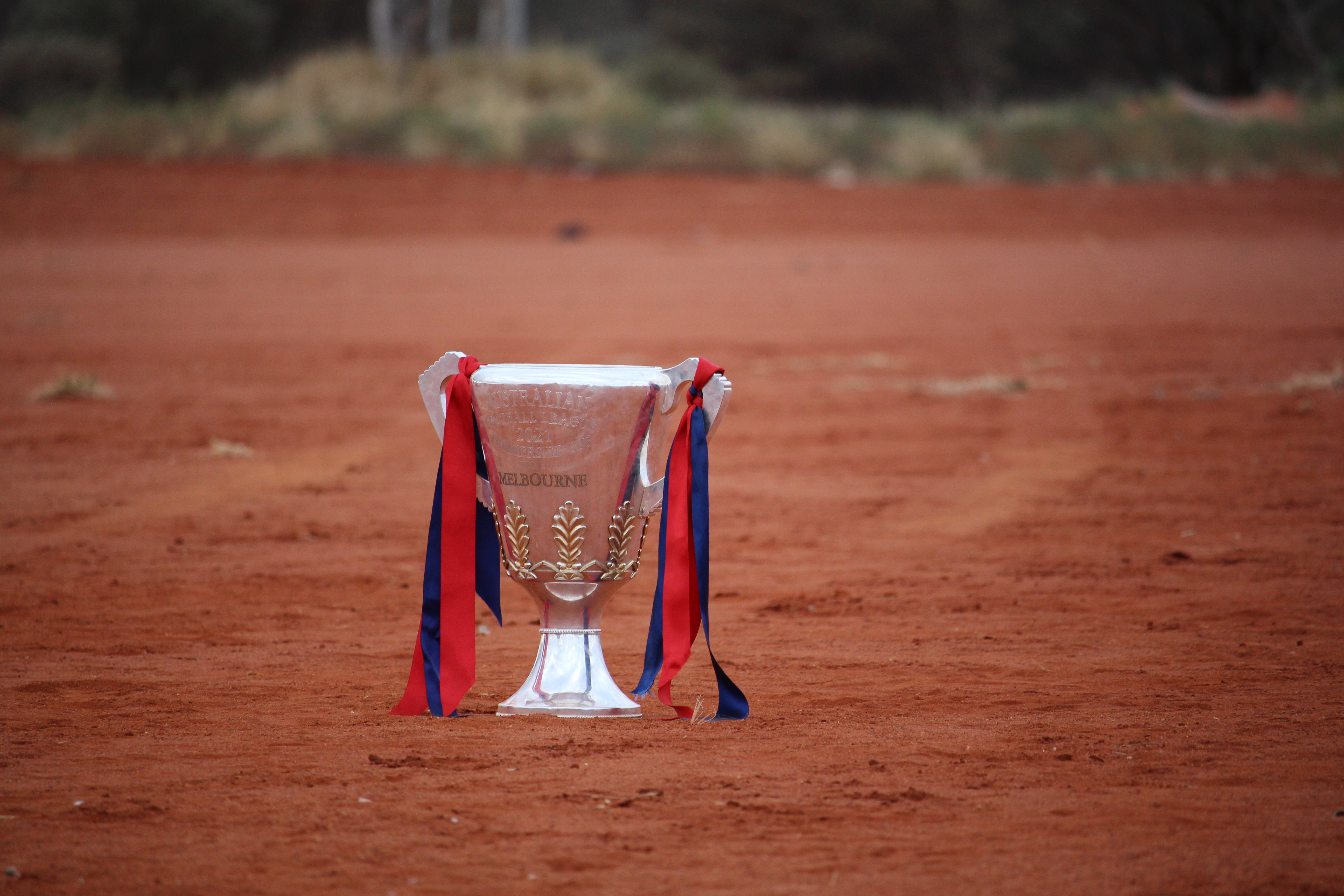 MFC premiership cup in the red dust of mutitjulu football oval