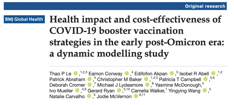 Image for New publication: Health impact and cost-effectiveness of COVID-19 booster vaccination strategies in the early post-Omicron era: a dynamic modelling study