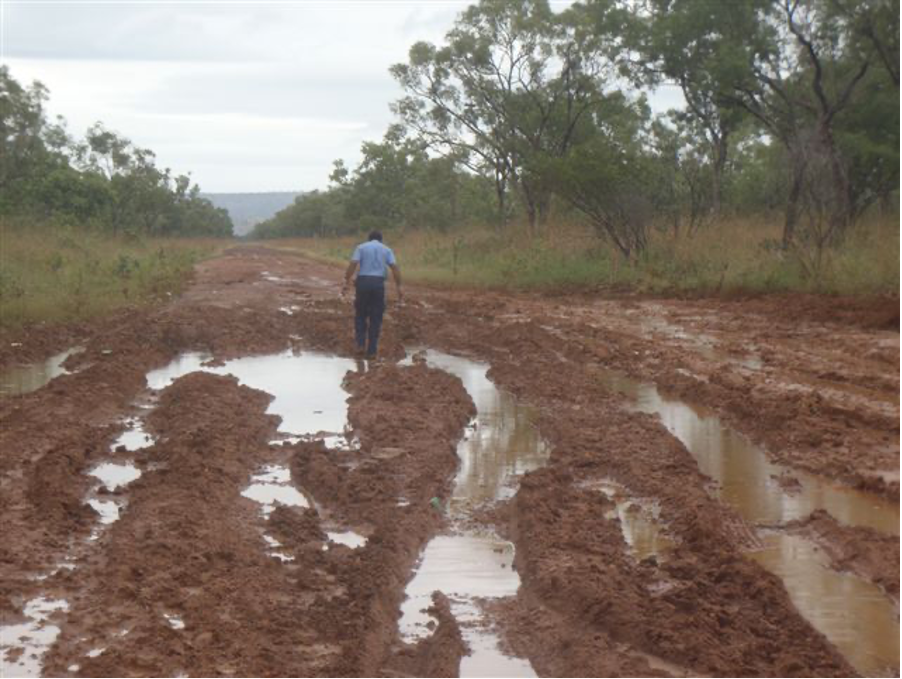 muddy roads in Katherine