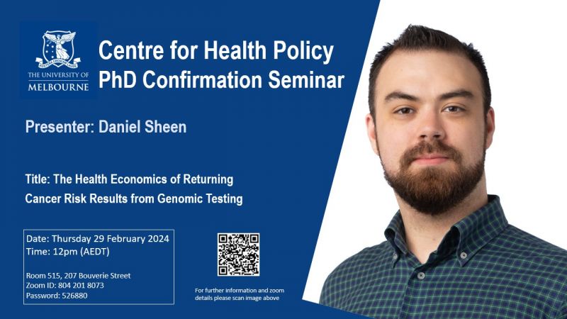 Image for PhD Confirmation Seminar - Daniel Sheen