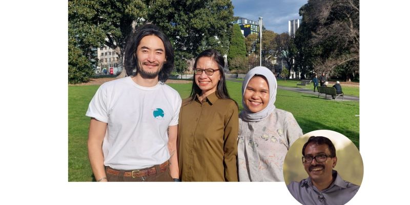 Graduate researchers Jack Ganbaatar, Sandra Frans and Alya Hazfiarini, and Philcy Philip recently showcased their PhD projects in competitions designed to help new researchers learn to convey their complex ideas concisely to non-specialist audiences.