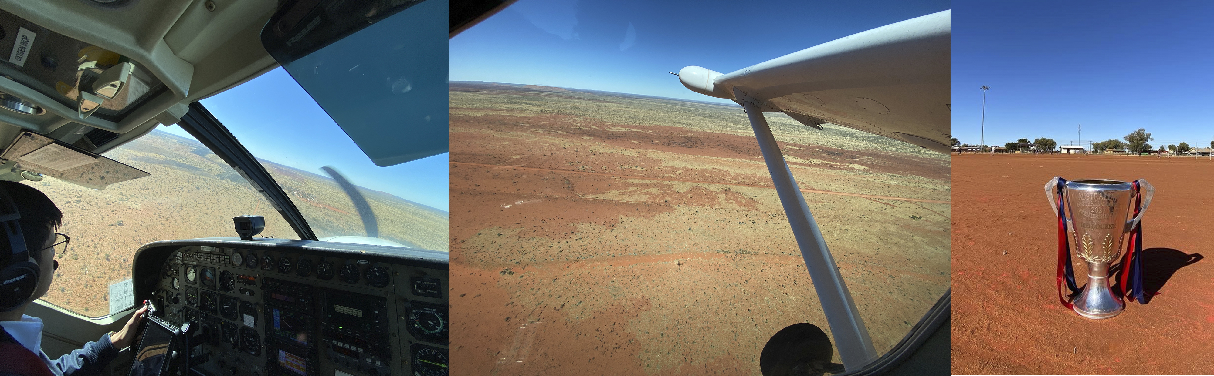 images taken from airplane when coming in to land at Yuendumu. aerial images, blue sky, red dust