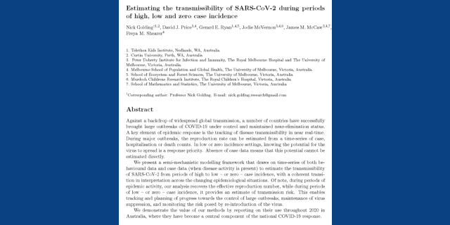 Publication Estimating the transmissibility of SARS-CoV-2 29Nov21