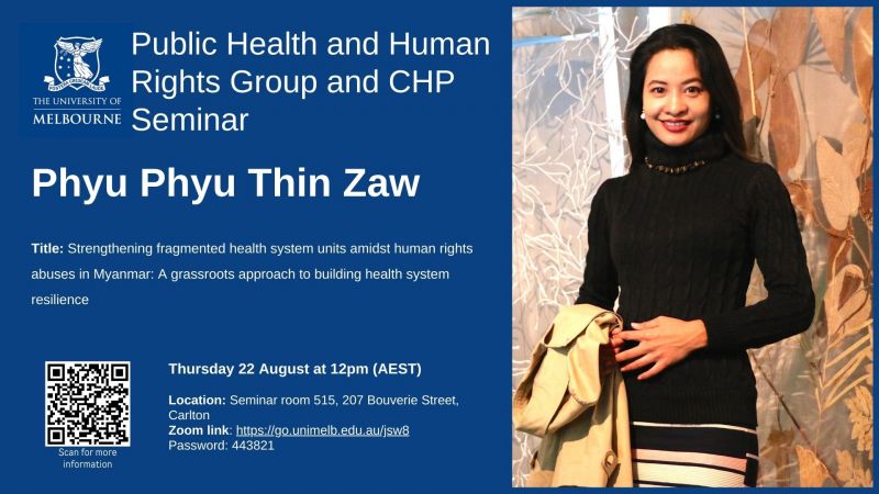Image for Public Health and Human Rights Group Seminar - Phyu Phyu Thin Zaw